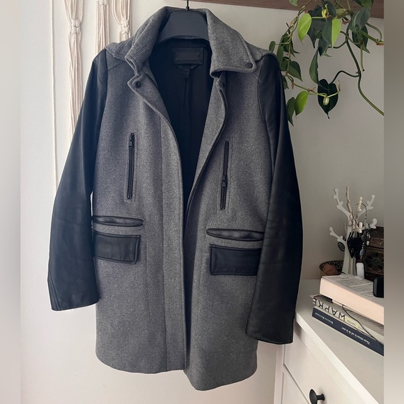 Genuine leather and wool jacket - Picture 1 of 12